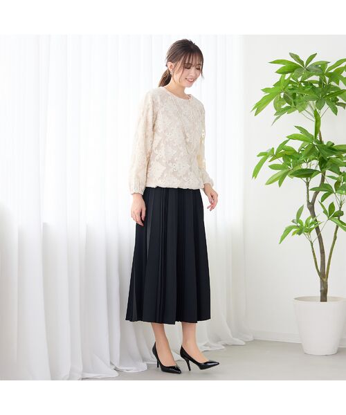 PISANO / ピサーノ シャツ・ブラウス | 【手洗いOK】チュールジャカード・ラウンドネックギャザーブラウス | 詳細4