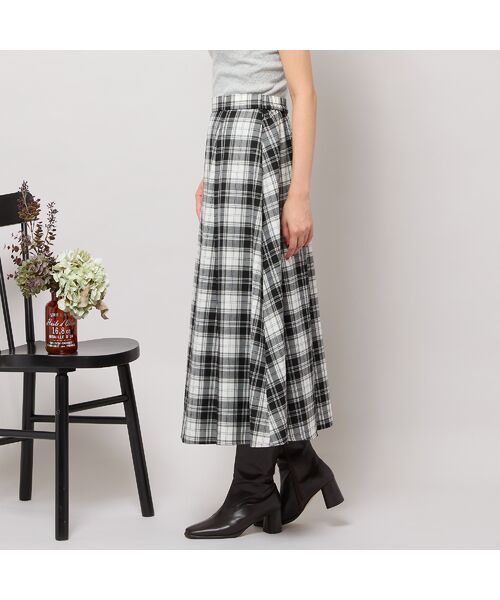 PISANO / ピサーノ ミニ・ひざ丈スカート | 【セットアップ対応】Aラインチェック柄スカート | 詳細1