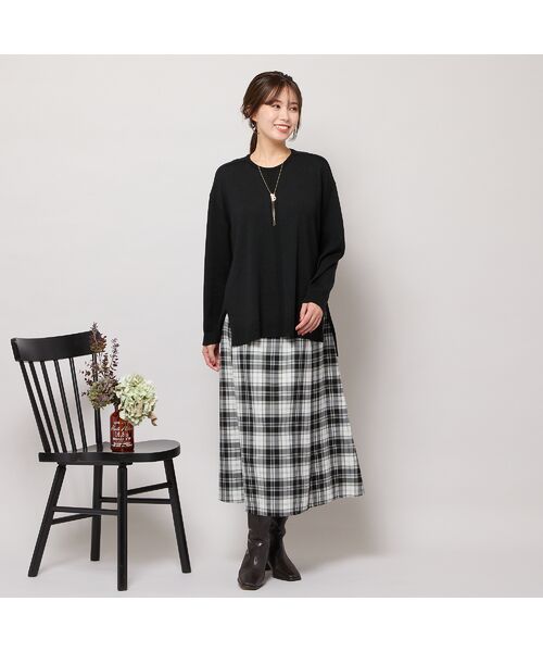 PISANO / ピサーノ ミニ・ひざ丈スカート | 【セットアップ対応】Aラインチェック柄スカート | 詳細4
