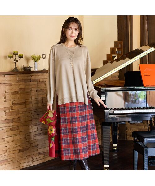 PISANO / ピサーノ ミニ・ひざ丈スカート | 【セットアップ対応】Aラインチェック柄スカート | 詳細14