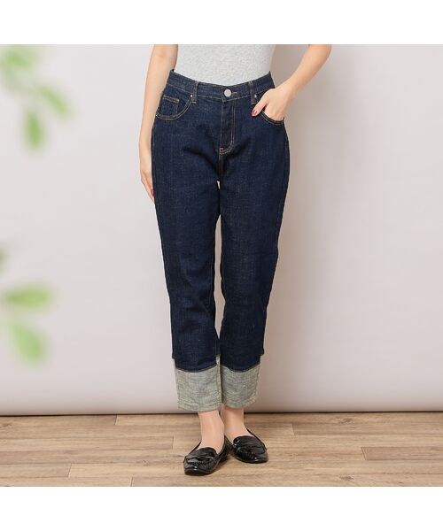 PISANO / ピサーノ デニムパンツ | 【手洗いOK・INDIMARKコラボ】デニムストレート・裾切り替えパンツ | 詳細1