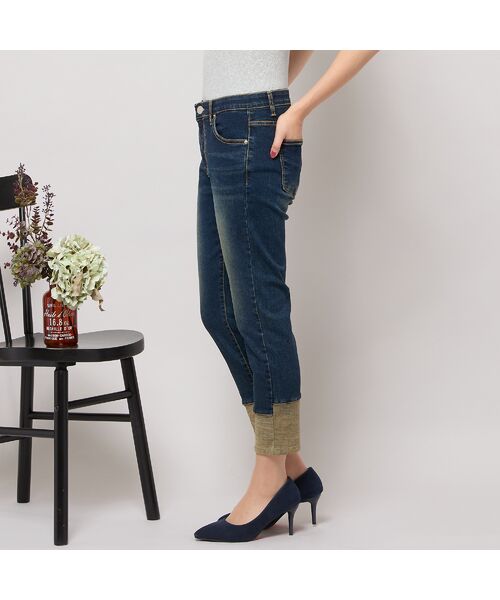 PISANO / ピサーノ デニムパンツ | 【手洗いOK・INDIMARKコラボ】デニムストレート・裾切り替えパンツ | 詳細7