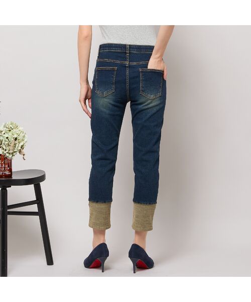 PISANO / ピサーノ デニムパンツ | 【手洗いOK・INDIMARKコラボ】デニムストレート・裾切り替えパンツ | 詳細8