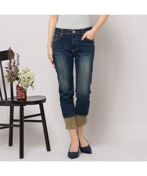 PISANO / ピサーノ デニムパンツ | 【手洗いOK・INDIMARKコラボ】デニムストレート・裾切り替えパンツ | 詳細9