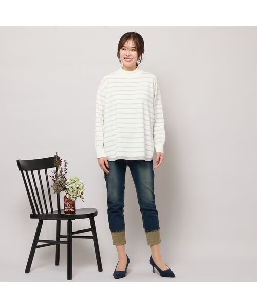 PISANO / ピサーノ デニムパンツ | 【手洗いOK・INDIMARKコラボ】デニムストレート・裾切り替えパンツ | 詳細10