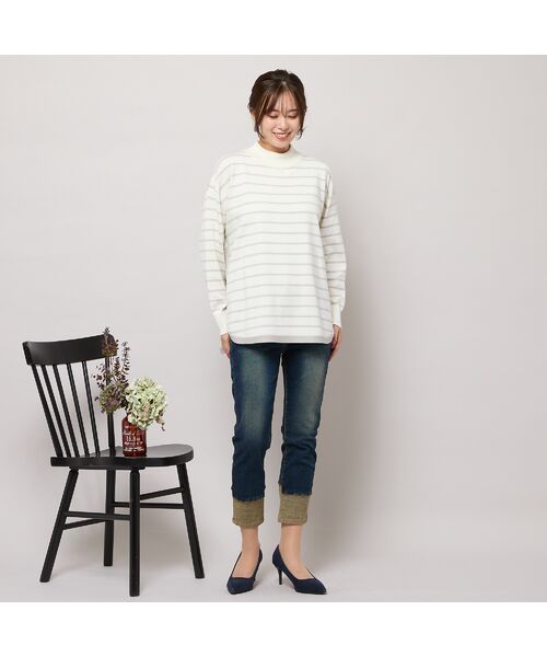 PISANO / ピサーノ デニムパンツ | 【手洗いOK・INDIMARKコラボ】デニムストレート・裾切り替えパンツ | 詳細11