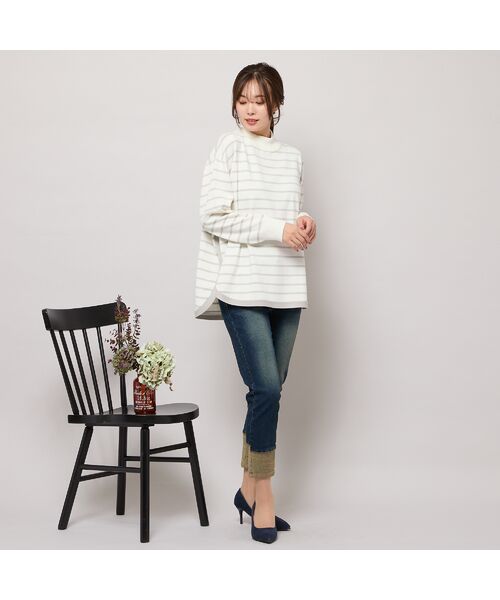 PISANO / ピサーノ デニムパンツ | 【手洗いOK・INDIMARKコラボ】デニムストレート・裾切り替えパンツ | 詳細13