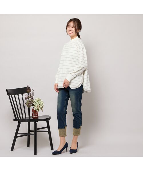 PISANO / ピサーノ デニムパンツ | 【手洗いOK・INDIMARKコラボ】デニムストレート・裾切り替えパンツ | 詳細14