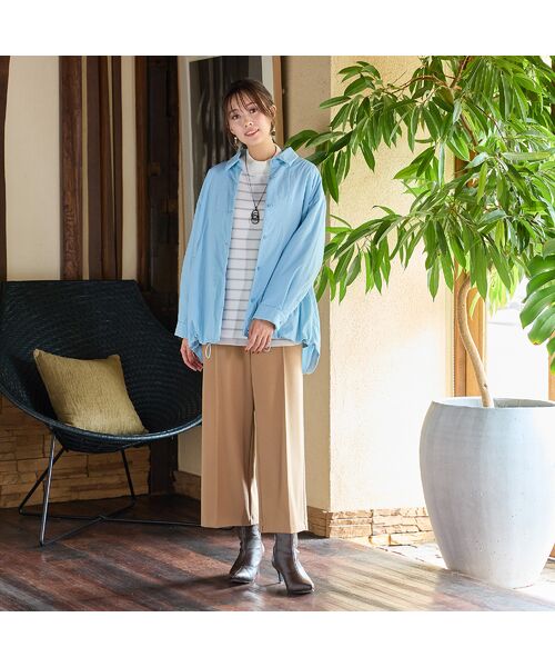 PISANO / ピサーノ ショート・ハーフ・半端丈パンツ | 【手洗いOK】真空プリーツ・ワイドストレートパンツ | 詳細6