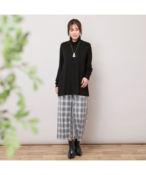 PISANO / ピサーノ ショート・ハーフ・半端丈パンツ | 【手洗いOK】真空プリーツ・ワイドストレートパンツ(チェック) | 詳細6