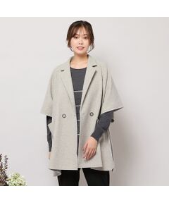 PISANO / ピサーノ ポンチョ | 【吸湿発熱】テーラードカラー・ポンチョジャケット