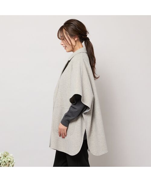 PISANO / ピサーノ ポンチョ | 【吸湿発熱】テーラードカラー・ポンチョジャケット | 詳細1