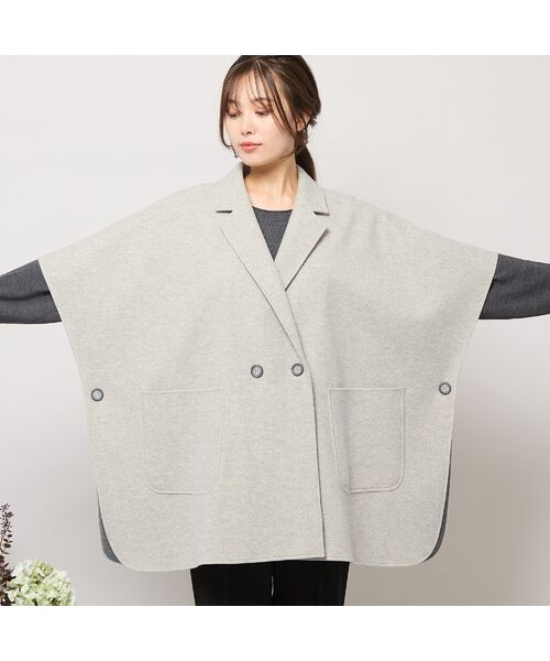 PISANO / ピサーノ ポンチョ | 【吸湿発熱】テーラードカラー・ポンチョジャケット | 詳細10