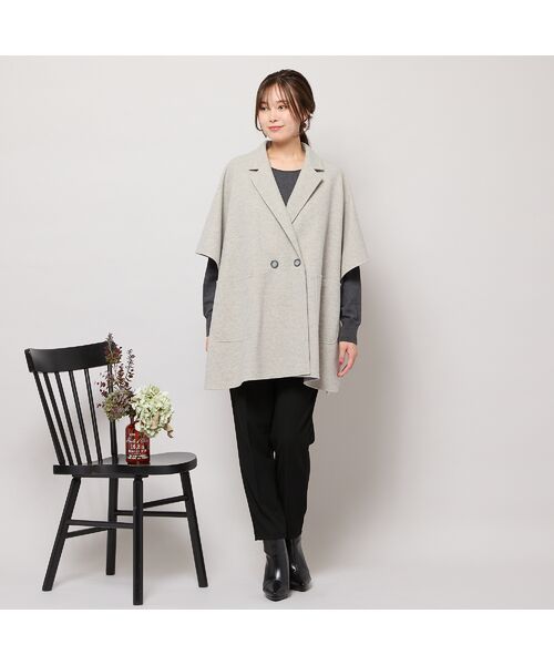 PISANO / ピサーノ ポンチョ | 【吸湿発熱】テーラードカラー・ポンチョジャケット | 詳細5