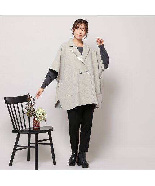 PISANO / ピサーノ ポンチョ | 【吸湿発熱】テーラードカラー・ポンチョジャケット | 詳細6