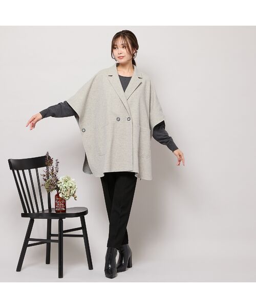 PISANO / ピサーノ ポンチョ | 【吸湿発熱】テーラードカラー・ポンチョジャケット | 詳細7