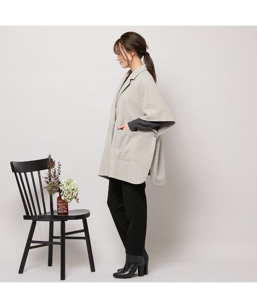 PISANO / ピサーノ ポンチョ | 【吸湿発熱】テーラードカラー・ポンチョジャケット | 詳細8