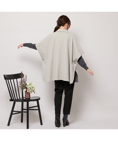 PISANO / ピサーノ ポンチョ | 【吸湿発熱】テーラードカラー・ポンチョジャケット | 詳細9