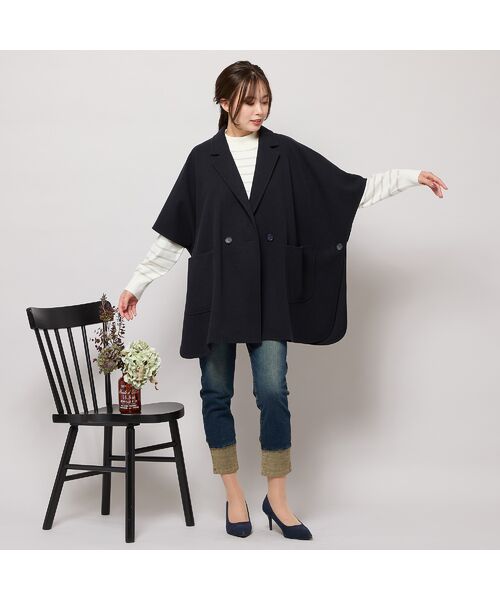 PISANO / ピサーノ ポンチョ | 【吸湿発熱】テーラードカラー・ポンチョジャケット | 詳細16