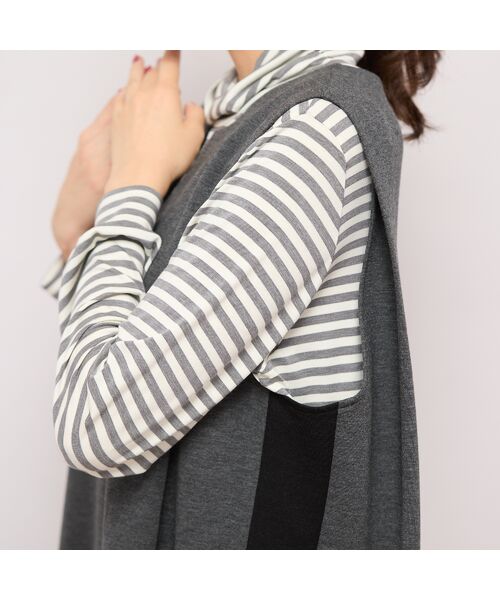 PISANO / ピサーノ ミニ丈・ひざ丈ワンピース | サイド切り替え・パワーショルダーワンピース | 詳細12