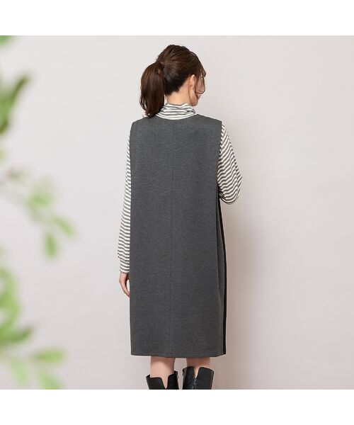 PISANO / ピサーノ ミニ丈・ひざ丈ワンピース | サイド切り替え・パワーショルダーワンピース | 詳細2