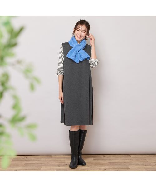 PISANO / ピサーノ ミニ丈・ひざ丈ワンピース | サイド切り替え・パワーショルダーワンピース | 詳細7