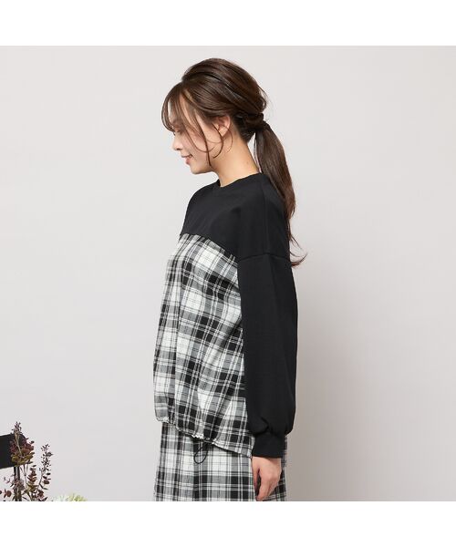 PISANO / ピサーノ カットソー | 【セットアップ対応】スタンドカラー・チェック柄トップ | 詳細1