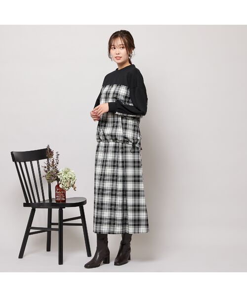 PISANO / ピサーノ カットソー | 【セットアップ対応】スタンドカラー・チェック柄トップ | 詳細5