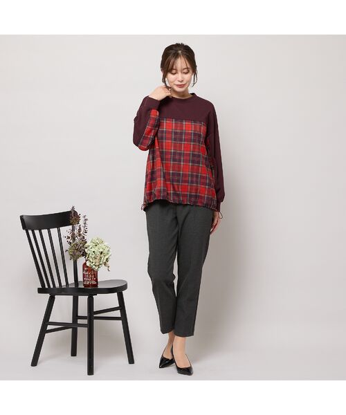 PISANO / ピサーノ カットソー | 【セットアップ対応】スタンドカラー・チェック柄トップ | 詳細11