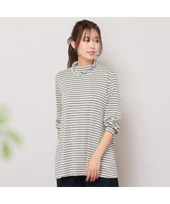PISANO / ピサーノ カットソー | 【手洗いOK・吸湿発熱】ボーダーハイネックカットソー