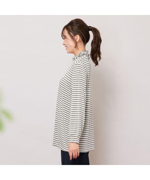 PISANO / ピサーノ カットソー | 【手洗いOK・吸湿発熱】ボーダーハイネックカットソー | 詳細1