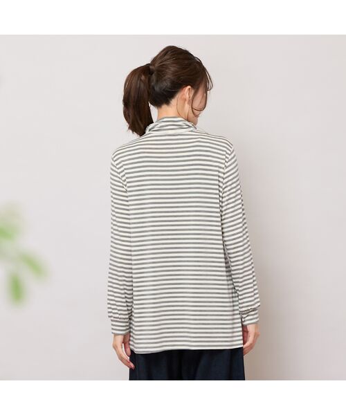 PISANO / ピサーノ カットソー | 【手洗いOK・吸湿発熱】ボーダーハイネックカットソー | 詳細2
