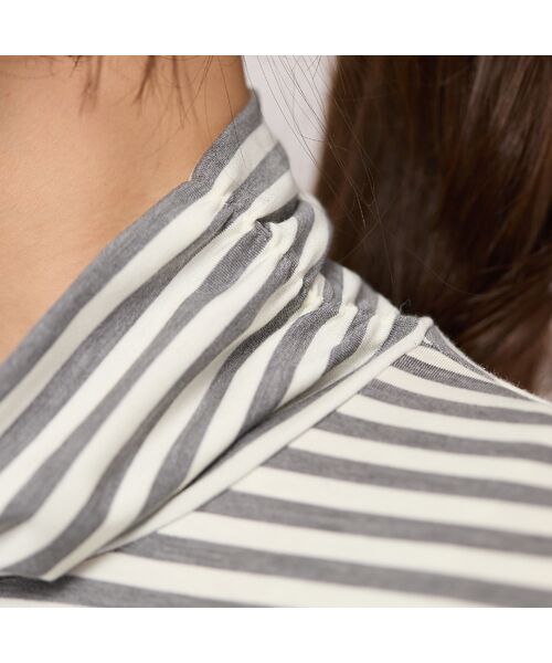 PISANO / ピサーノ カットソー | 【手洗いOK・吸湿発熱】ボーダーハイネックカットソー | 詳細9