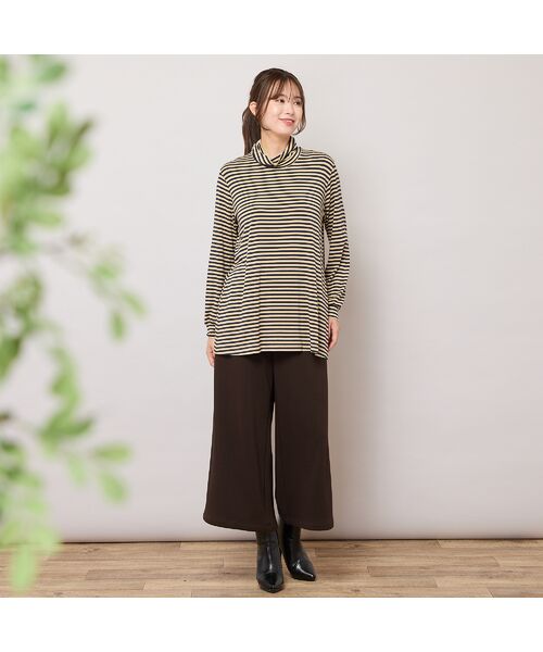 PISANO / ピサーノ カットソー | 【手洗いOK・吸湿発熱】ボーダーハイネックカットソー | 詳細11