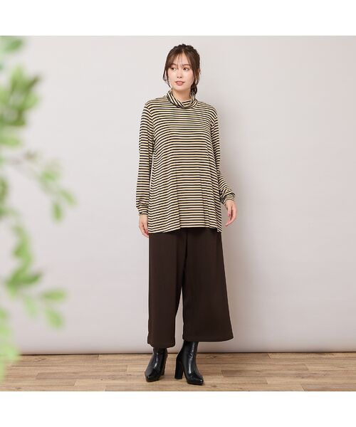 PISANO / ピサーノ カットソー | 【手洗いOK・吸湿発熱】ボーダーハイネックカットソー | 詳細12
