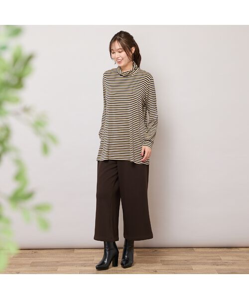 PISANO / ピサーノ カットソー | 【手洗いOK・吸湿発熱】ボーダーハイネックカットソー | 詳細13