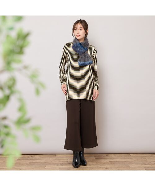 PISANO / ピサーノ カットソー | 【手洗いOK・吸湿発熱】ボーダーハイネックカットソー | 詳細14
