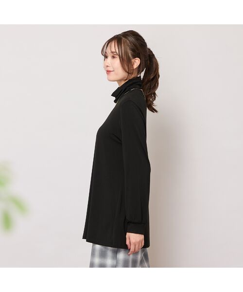 PISANO / ピサーノ カットソー | 【手洗いOK・吸湿発熱】ハイネックカットソー(ブラック) | 詳細1