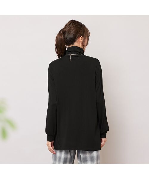 PISANO / ピサーノ カットソー | 【手洗いOK・吸湿発熱】ハイネックカットソー(ブラック) | 詳細2