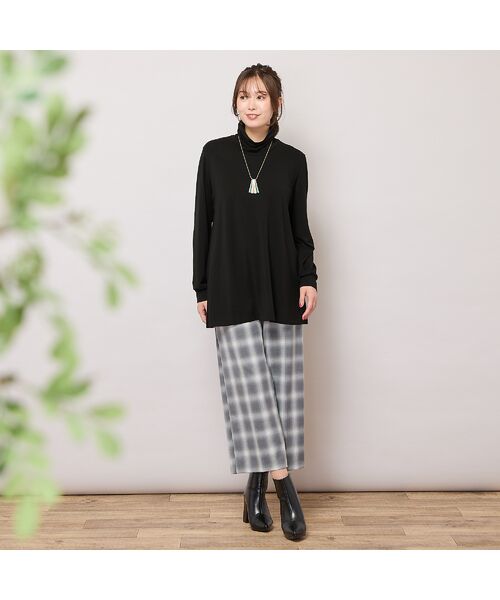 PISANO / ピサーノ カットソー | 【手洗いOK・吸湿発熱】ハイネックカットソー(ブラック) | 詳細3