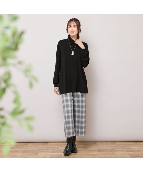 PISANO / ピサーノ カットソー | 【手洗いOK・吸湿発熱】ハイネックカットソー(ブラック) | 詳細5