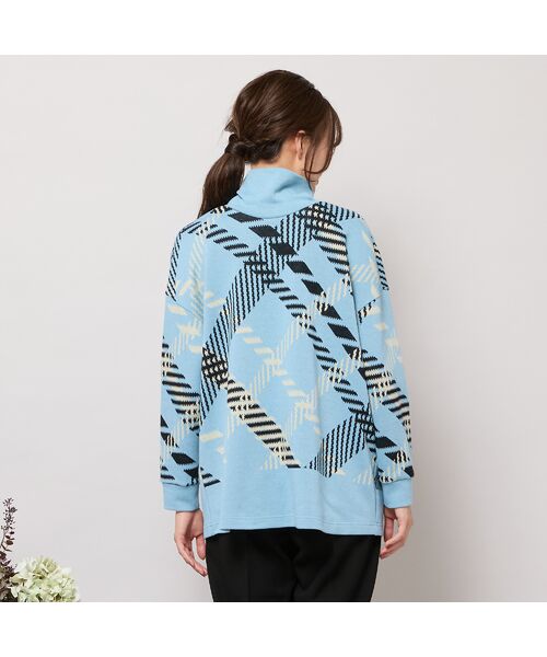 PISANO / ピサーノ カットソー | 【手洗いOK】パネルプリントWジャカードハイネック | 詳細15