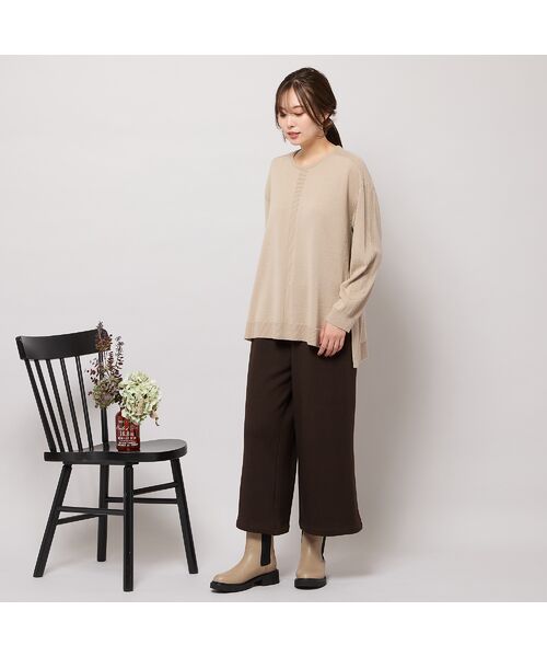 PISANO / ピサーノ ニット・セーター | ワンカラー・サイドスリットニットトップ | 詳細3