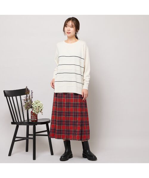 PISANO / ピサーノ ニット・セーター | バイカラーボーダーニットトップ | 詳細1