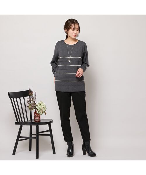 PISANO / ピサーノ ニット・セーター | バイカラーボーダーニットトップ | 詳細10