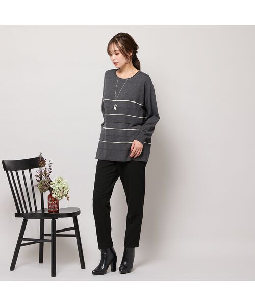 PISANO / ピサーノ ニット・セーター | バイカラーボーダーニットトップ | 詳細12
