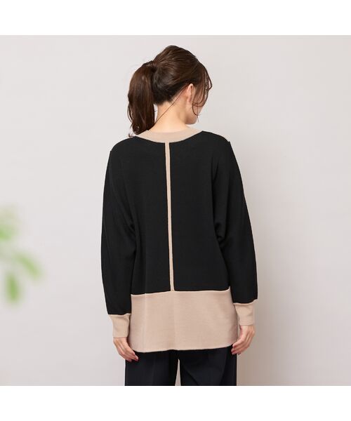 PISANO / ピサーノ ニット・セーター | バイカラー配色・ドルマンスリーブニット | 詳細2