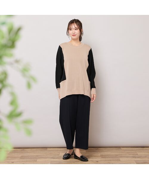 PISANO / ピサーノ ニット・セーター | バイカラー配色・ドルマンスリーブニット | 詳細3