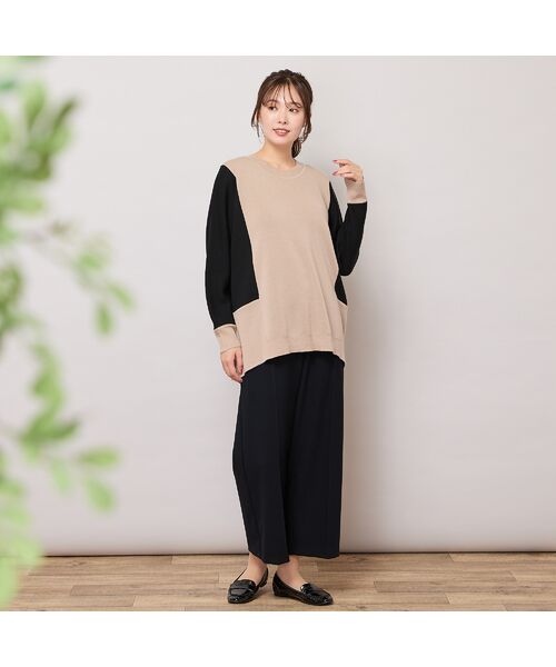 PISANO / ピサーノ ニット・セーター | バイカラー配色・ドルマンスリーブニット | 詳細4