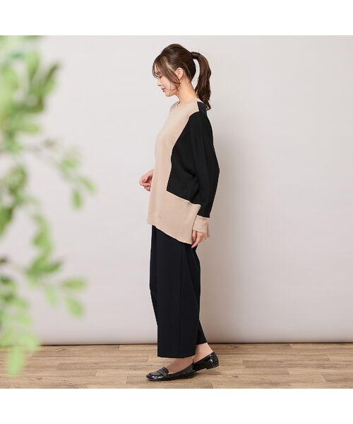 PISANO / ピサーノ ニット・セーター | バイカラー配色・ドルマンスリーブニット | 詳細7